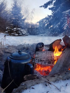 Winter campfire